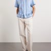 Ribbon Plaid Camp-Collar Satin-Trimmed Cotton-Poplin Shirt - OU