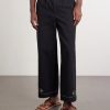 Lucky Draw Straight-Leg Pleated Embroidered Cotton-Twill Trousers - FR Lucky Draw Straight-Leg Pleated Embroidered Cotton-Twill Trousers - FR