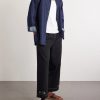 Lucky Draw Straight-Leg Pleated Embroidered Cotton-Twill Trousers - OU Lucky Draw Straight-Leg Pleated Embroidered Cotton-Twill Trousers - OU