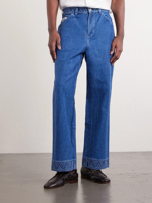 Knolly Brook Straight-Leg Embroidered Jeans - FR Knolly Brook Straight-Leg Embroidered Jeans - FR