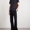 Heart Deco Appliquéd Two-Tone Cotton Shirt - OU