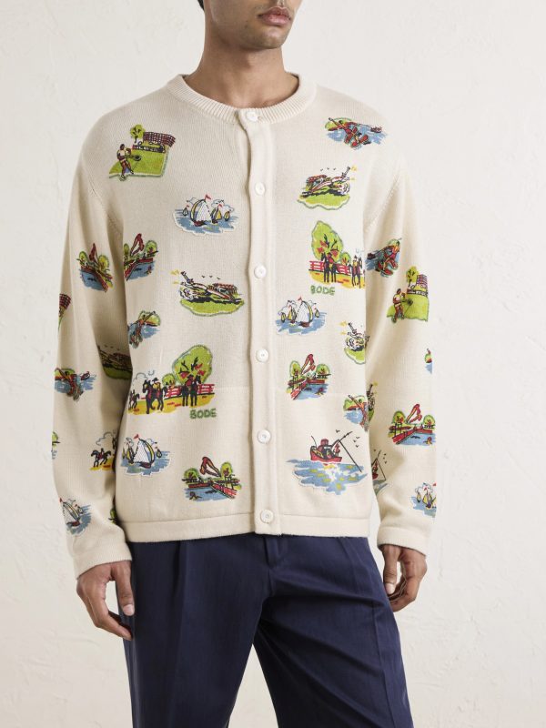 Camp Bead-Embellished Jacquard-Knit Wool and Cotton-Blend Cardigan - FR Camp Bead-Embellished Jacquard-Knit Wool and Cotton-Blend Cardigan - FR