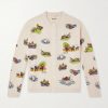 Camp Bead-Embellished Jacquard-Knit Wool and Cotton-Blend Cardigan Camp Bead-Embellished Jacquard-Knit Wool and Cotton-Blend Cardigan