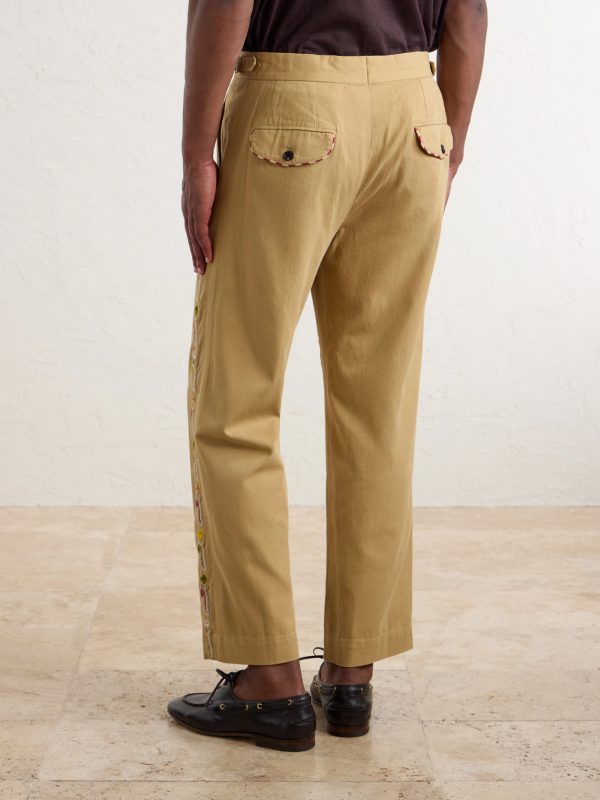 Straight-Leg Cotton Feather Runner Trousers - BK