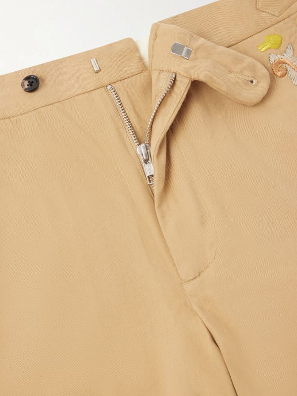Straight-Leg Cotton Feather Runner Trousers - E1