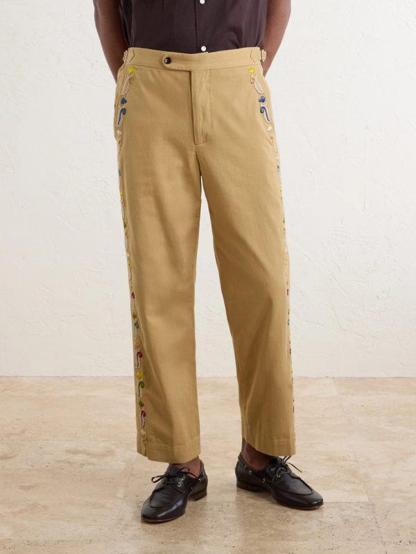 Straight-Leg Cotton Feather Runner Trousers - FR