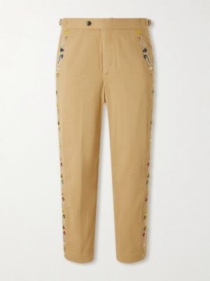Straight-Leg Cotton Feather Runner Trousers Straight-Leg Cotton Feather Runner Trousers