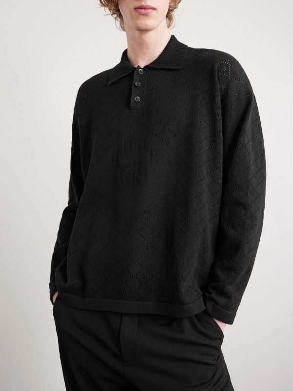 Anisette Pointelle-Knit Cotton Polo Shirt - FR Anisette Pointelle-Knit Cotton Polo Shirt - FR