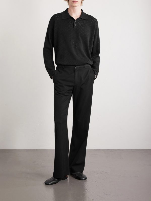 Anisette Pointelle-Knit Cotton Polo Shirt - OU Anisette Pointelle-Knit Cotton Polo Shirt - OU