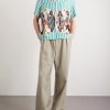 Royals Camp-Collar Striped Printed Silk Shirt - OU
