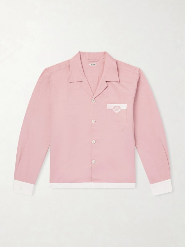 Heart Deco Logo-Appliquéd Cotton-Faille Shirt Heart Deco Logo-Appliquéd Cotton-Faille Shirt
