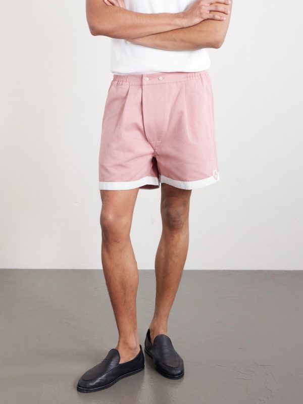 Heart Deco Straight-Leg Logo-Appliquéd Cotton-Faille Shorts - FR