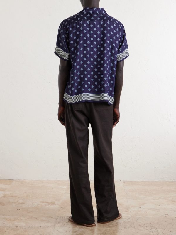 Camp-Collar Printed Silk-Voile Shirt - BK Camp-Collar Printed Silk-Voile Shirt - BK