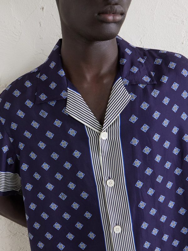 Camp-Collar Printed Silk-Voile Shirt - CU Camp-Collar Printed Silk-Voile Shirt - CU