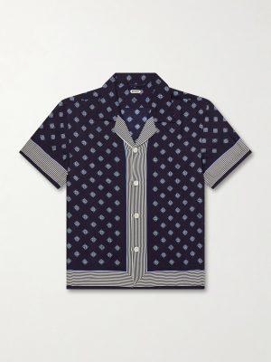 Camp-Collar Printed Silk-Voile Shirt