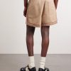 Straight-Leg Pleated Cotton-Twill Shorts - BK Straight-Leg Pleated Cotton-Twill Shorts - BK