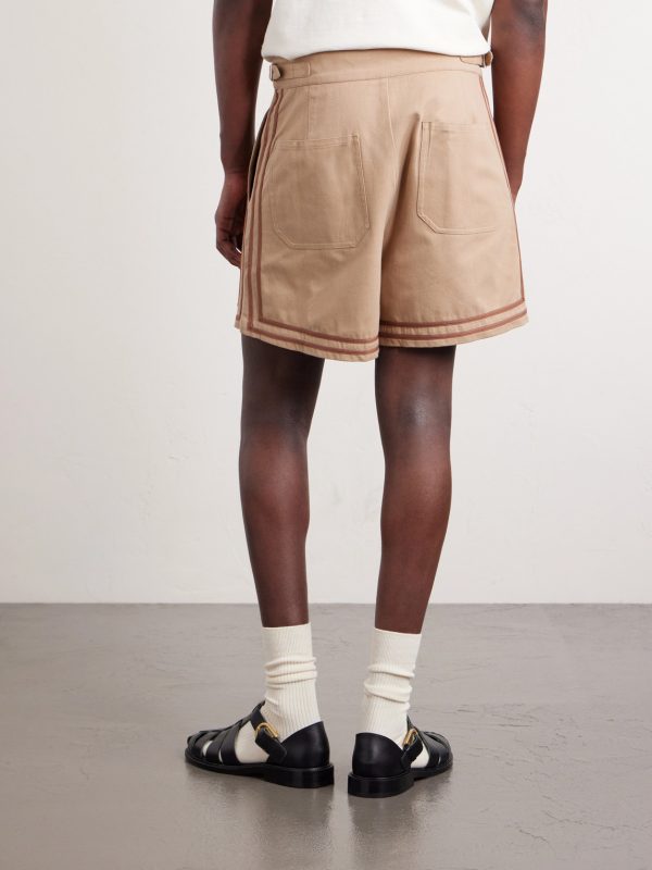 Straight-Leg Pleated Cotton-Twill Shorts - BK Straight-Leg Pleated Cotton-Twill Shorts - BK
