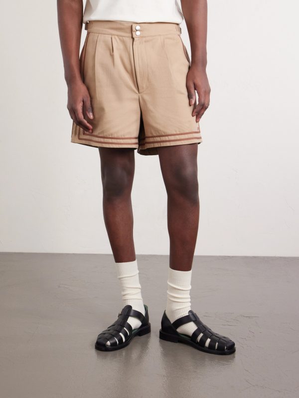 Straight-Leg Pleated Cotton-Twill Shorts - FR Straight-Leg Pleated Cotton-Twill Shorts - FR