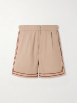 Straight-Leg Pleated Cotton-Twill Shorts Straight-Leg Pleated Cotton-Twill Shorts