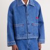 Embroidered Merino Wool-Blend Denim Jacket - FR Embroidered Merino Wool-Blend Denim Jacket - FR