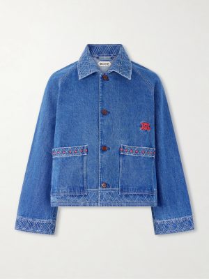 Embroidered Merino Wool-Blend Denim Jacket Embroidered Merino Wool-Blend Denim Jacket
