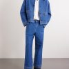 Embroidered Merino Wool-Blend Denim Jacket - OU Embroidered Merino Wool-Blend Denim Jacket - OU