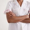 Cherry Lane Camp-Collar Embroidered Cotton-Poplin Shirt - CU