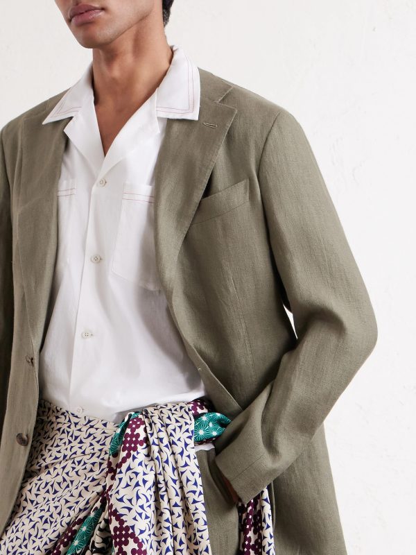 Cherry Lane Camp-Collar Embroidered Cotton-Poplin Shirt - E1