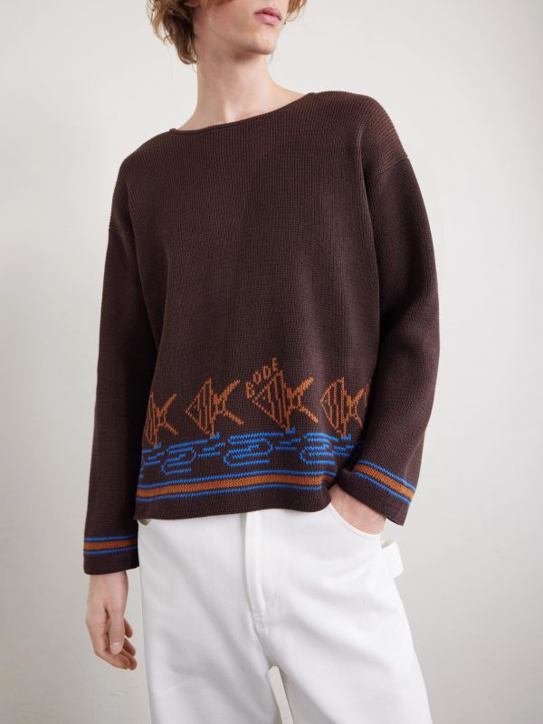 Fish School Intarsia-Knit Cotton Sweater - FR Fish School Intarsia-Knit Cotton Sweater - FR
