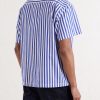 Calliope Camp-Collar Embroidered Striped Cotton-Poplin Shirt - BK