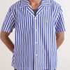 Calliope Camp-Collar Embroidered Striped Cotton-Poplin Shirt - FR
