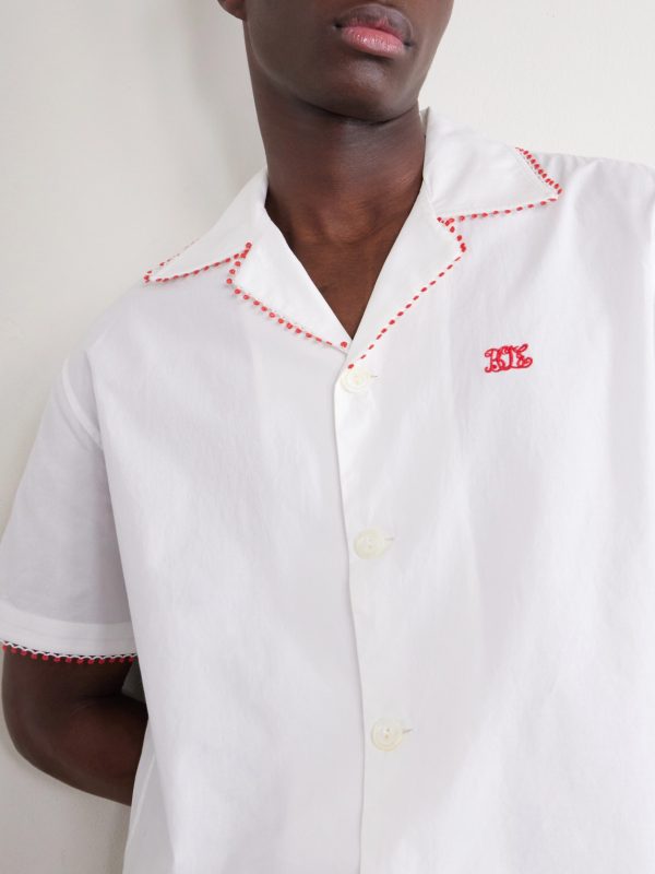 Redbud Camp-Collar Logo-Embroidered Cotton Shirt - CU Redbud Camp-Collar Logo-Embroidered Cotton Shirt - CU