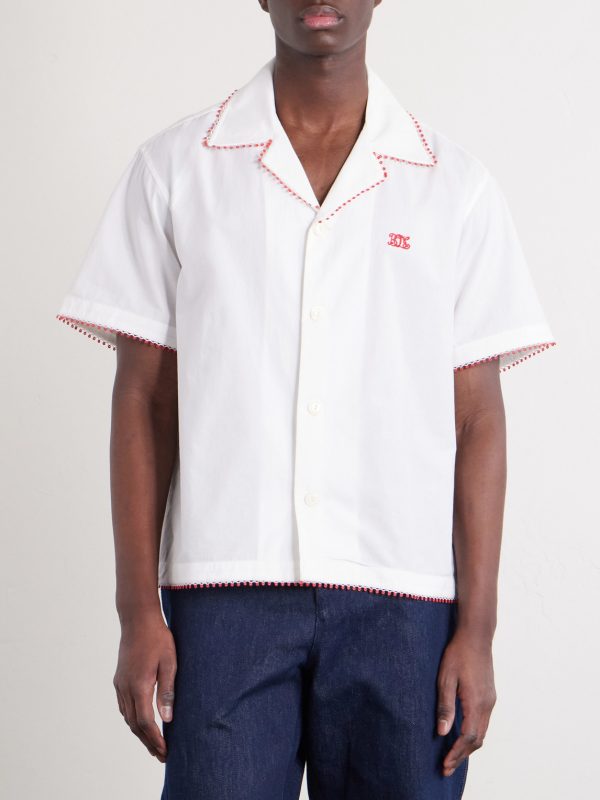 Redbud Camp-Collar Logo-Embroidered Cotton Shirt - FR Redbud Camp-Collar Logo-Embroidered Cotton Shirt - FR