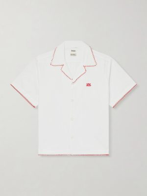 Redbud Camp-Collar Logo-Embroidered Cotton Shirt Redbud Camp-Collar Logo-Embroidered Cotton Shirt