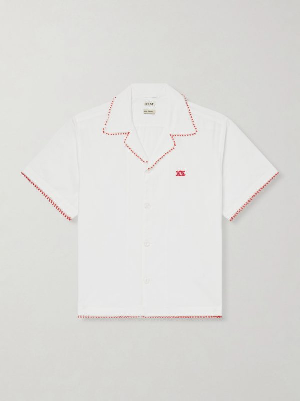 Redbud Camp-Collar Logo-Embroidered Cotton Shirt Redbud Camp-Collar Logo-Embroidered Cotton Shirt