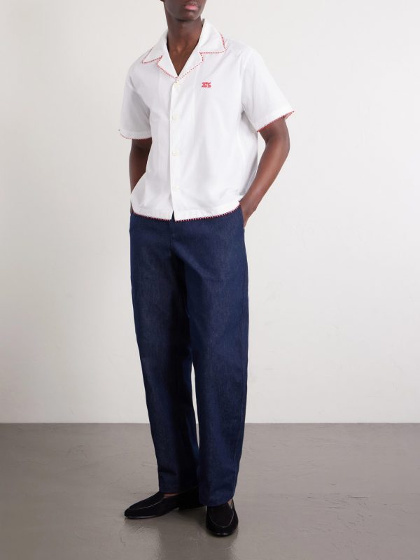 Redbud Camp-Collar Logo-Embroidered Cotton Shirt - OU Redbud Camp-Collar Logo-Embroidered Cotton Shirt - OU