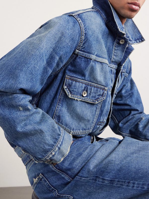 + BEYONDEXX Distressed Denim Jacket - CU + BEYONDEXX Distressed Denim Jacket - CU