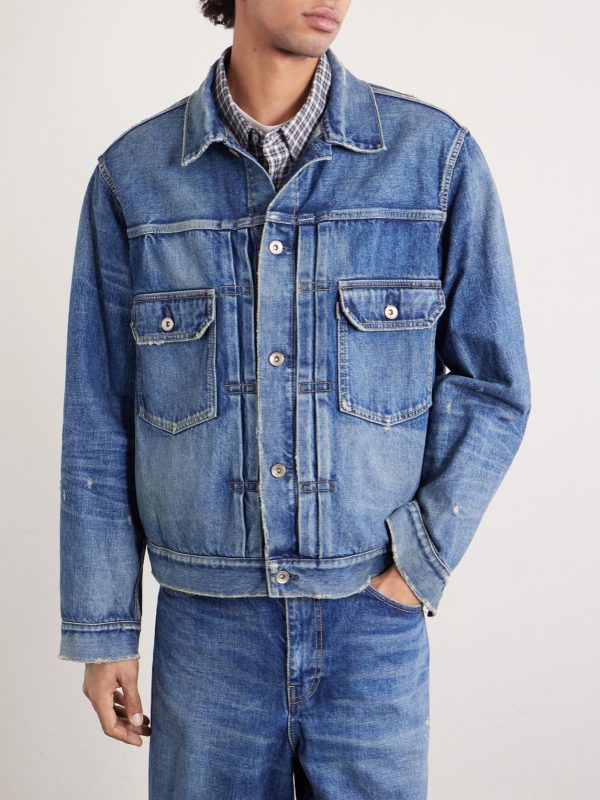 + BEYONDEXX Distressed Denim Jacket - FR + BEYONDEXX Distressed Denim Jacket - FR