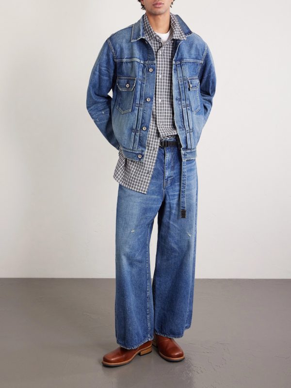 + BEYONDEXX Distressed Denim Jacket - OU + BEYONDEXX Distressed Denim Jacket - OU