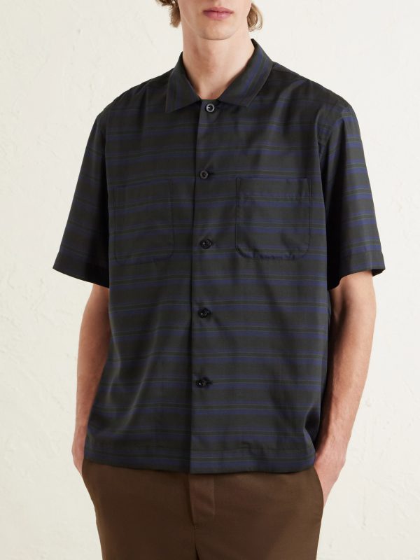 Striped Satin Shirt - FR