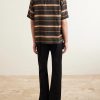 Striped Satin Shirt - BK Striped Satin Shirt - BK