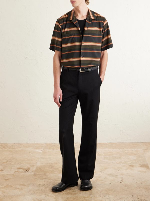 Striped Satin Shirt - OU Striped Satin Shirt - OU
