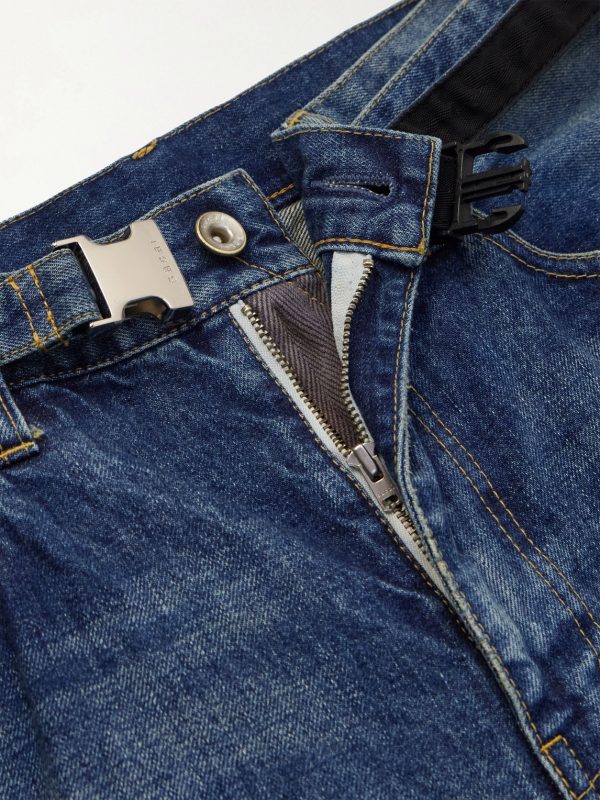 + BEYONDEXX Wide-Leg Belted Distressed Jeans - E1 + BEYONDEXX Wide-Leg Belted Distressed Jeans - E1