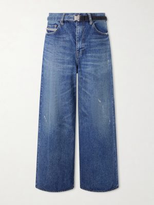 + BEYONDEXX Wide-Leg Belted Distressed Jeans + BEYONDEXX Wide-Leg Belted Distressed Jeans