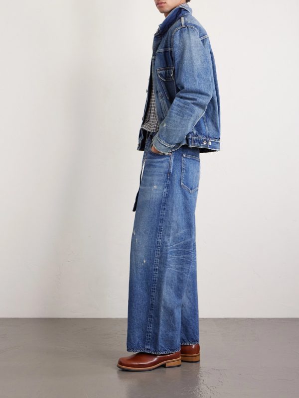 + BEYONDEXX Wide-Leg Belted Distressed Jeans - OU + BEYONDEXX Wide-Leg Belted Distressed Jeans - OU