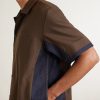 Denim-Trimmed Woven Shirt - CU