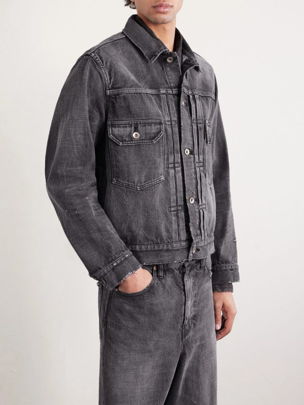 + Beyondexx Distressed Denim Jacket - FR