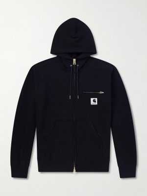 + Carhartt WIP Logo-Appliquéd Cotton-Jersey Zip-Up Hoodie + Carhartt WIP Logo-Appliquéd Cotton-Jersey Zip-Up Hoodie