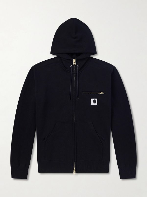 + Carhartt WIP Logo-Appliquéd Cotton-Jersey Zip-Up Hoodie + Carhartt WIP Logo-Appliquéd Cotton-Jersey Zip-Up Hoodie