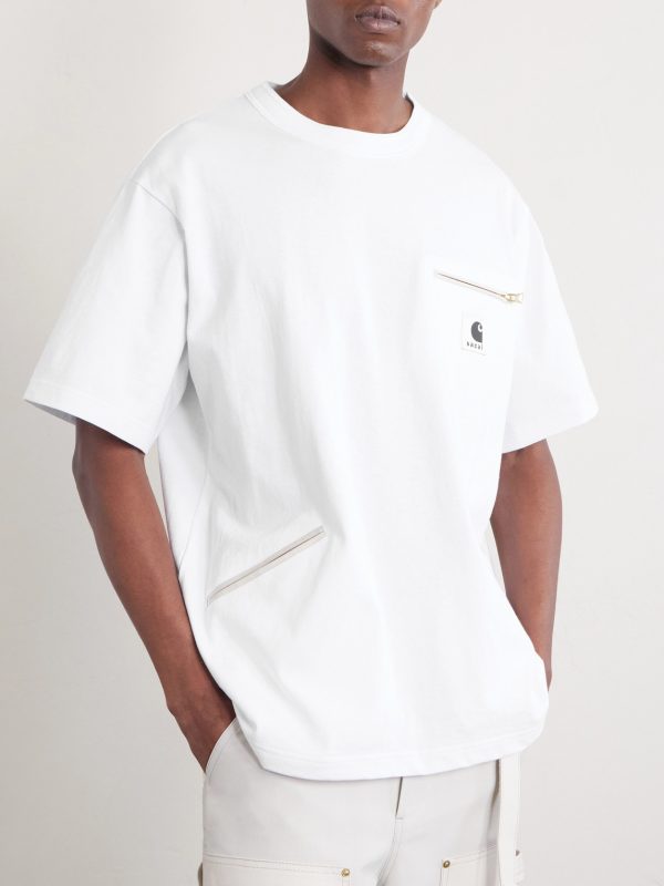 + Carhartt WIP Logo-Appliquéd Cotton-Jersey T-Shirt - FR + Carhartt WIP Logo-Appliquéd Cotton-Jersey T-Shirt - FR